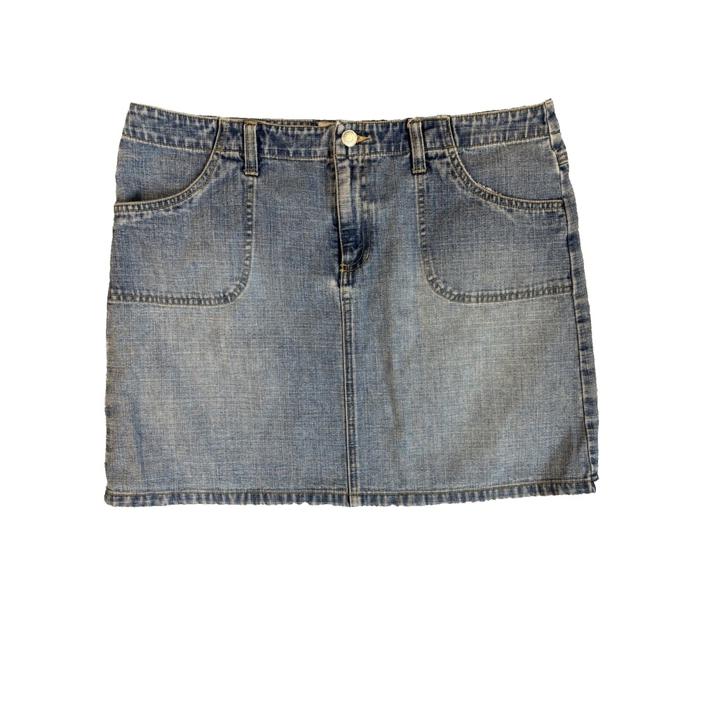 Vtg Old Navy Blue Jeans Denim Mini Skirt Y2K Indie Sleaze Grunge Women's XL